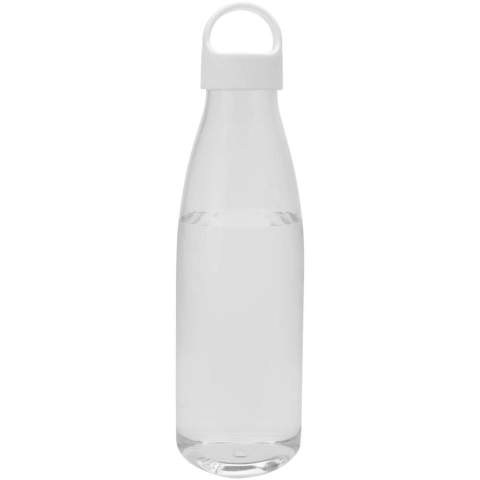 Water bottle made from RCS certified RPET, featuring a convenient carrying handle that is integrated with the cap. EFSA certified (European Food Safe Authority). Volume capacity: 800 ml. BPA free.