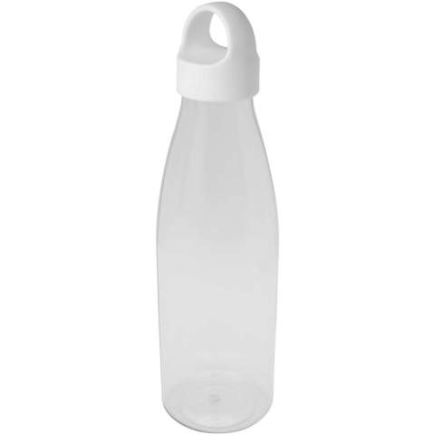 Water bottle made from RCS certified RPET, featuring a convenient carrying handle that is integrated with the cap. EFSA certified (European Food Safe Authority). Volume capacity: 800 ml. BPA free.