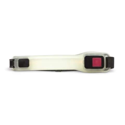 LED sports bracelet which can attaches to your arm with Velcro. A must have for anyone that enjoys outdoor sports. Also, ideal to use when walking or cycling at night! The light can be constant or flashing.