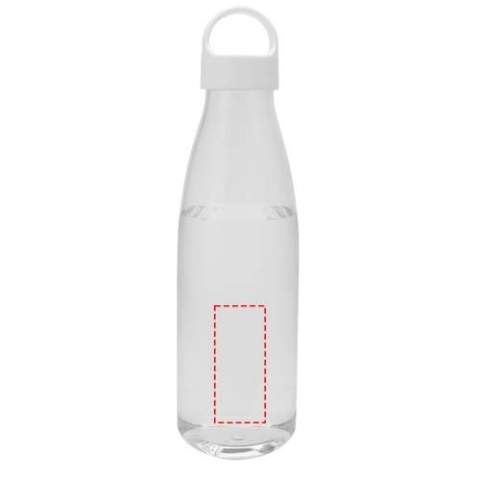Water bottle made from RCS certified RPET, featuring a convenient carrying handle that is integrated with the cap. EFSA certified (European Food Safe Authority). Volume capacity: 800 ml. BPA free.