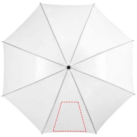 The 30" Yfke umbrella has enough space to keep 2 persons dry. It is made of water- and colour resistant polyester, and has a super-strong, lightweight fibreglass shaft and metal ribs. The EVA foam handle makes the umbrella comfortable to hold. In addition to this, it offers multiple options for placing logos or other messages and is available in various colours.