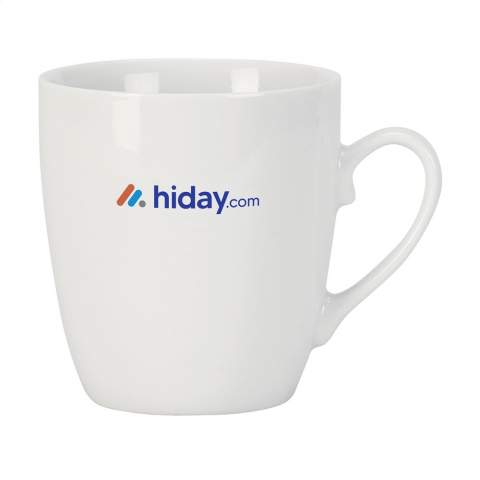 High quality ceramic mug. Capacity 250 ml. Dishwasher safe. The imprint is dishwasher tested and certified: EN 12875-2.