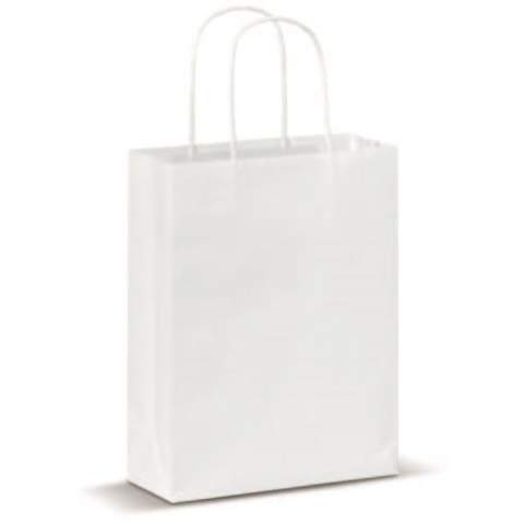 Kraft paper bag with handles made of twisted paper. FSC certified and made in Europe.