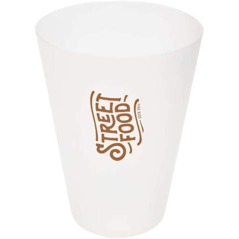 Le gobelet réutilisable Glastonbury est fabriqué à partir de plastique PP durable et sans BPA. Il est translucide et présente une finition mate élégante. Il est parfait pour les festivals, les fêtes ou l'usage quotidien. Capacité : 300 ml.