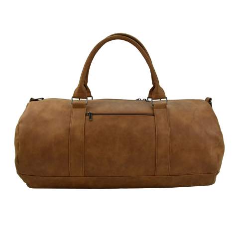 Luxury weekend bag made of imitation leather in cognac