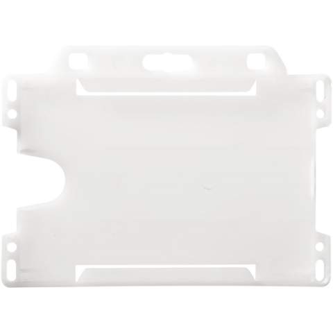 Porte-cartes paysager en plastique recyclé. Idéal pour les expositions, les lieux de travail et les événements de réseautage. Convient aux laissez-passer de taille standard (carte de visite et carte de crédit). En raison de la nature du plastique recyclé, les nuances de couleur peuvent varier légèrement et il peut y avoir des taches de couleur. Fabriqué au Royaume-Uni.