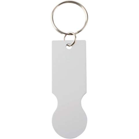 Le porte-clés en métal Rhea avec pièce de chariot est conçu pour s'adapter à la plupart des chariots de supermarché, vous permettant de les déverrouiller sans pièce ni jeton.