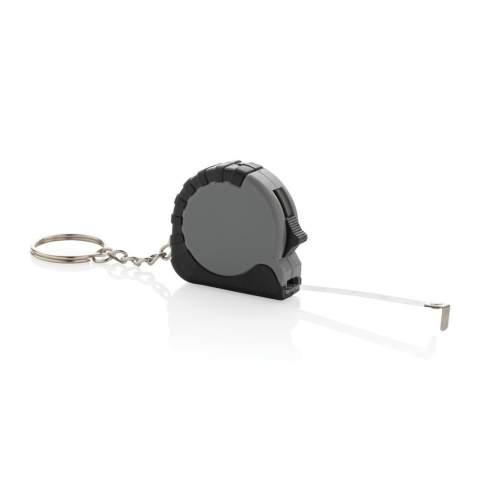1 metre keychain tape. Made from RCS recycled ABS and stainless steel blade. Total recycled content: 27% based on total item weight. RCS certification ensures a completely certified supply chain of the recycled materials. Packed in FSC mix packaging.<br /><br />TapeLengthMeters: 1.00