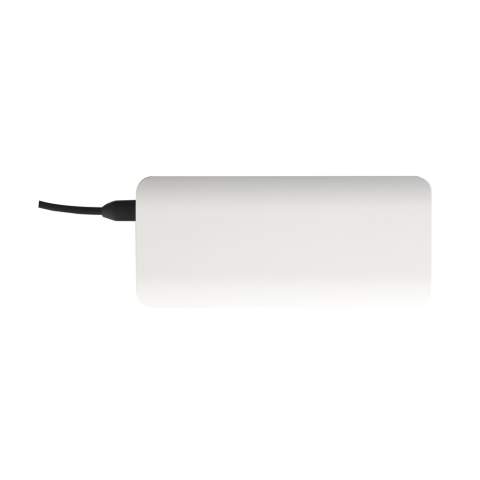 Sehr leistungsstarke ABS-Powerbank mit 3 Anschlüssen und eingebautem Li-Ionen-Akku (10.000 mAh) zum gleichzeitigen Laden von bis zu 3 Geräten. Eingang: DC5V/2,1A. Ausgang USB 1, USB 2 & Typ-C: DC5V/2,1A. Inklusive Ladekabel USB-C zu USB-C und Gebrauchsanweisung. Pro Stück in einer Verpackung.