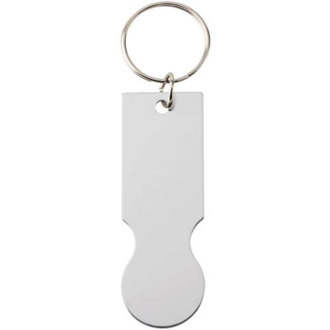 Le porte-clés en métal Rhea avec pièce de chariot est conçu pour s'adapter à la plupart des chariots de supermarché, vous permettant de les déverrouiller sans pièce ni jeton.