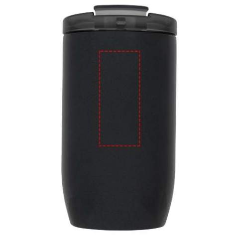 This durable compact tumbler is ideal for travel. The lid has an easy flip-open seal design. The tumbler has a stainless steel double-wall vacuum construction with copper insulation which means it will keep drinks hot for 8 hours and cold for 24 hours. The construction also prevents condensation on the outside of the tumbler. Volume capacity is 380 ml. Presented in an Avenue gift box.