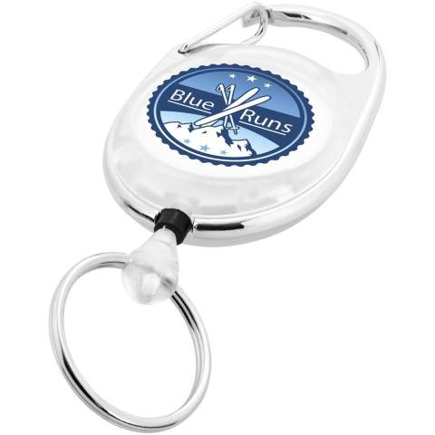 De Gerlos rollerclip is een perfect item voor elk kantoor, beurs, congres of skipiste. De rollerclip is voorzien van een karabijnhaak en dankzij het sterke mechanisme en het 60 cm lange koord kan de bezoeker eenvoudig een badge bevestigen voor snelle weergave en opslag. De Gerlos sleutelhanger is gemaakt van sterk ABS kunststof en is verkrijgbaar in diverse kleuren.   
