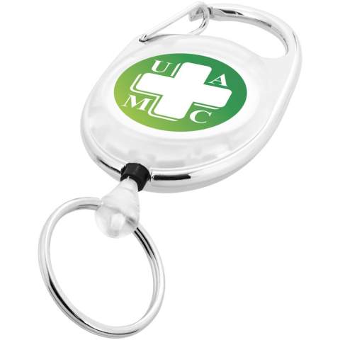De Gerlos rollerclip is een perfect item voor elk kantoor, beurs, congres of skipiste. De rollerclip is voorzien van een karabijnhaak en dankzij het sterke mechanisme en het 60 cm lange koord kan de bezoeker eenvoudig een badge bevestigen voor snelle weergave en opslag. De Gerlos sleutelhanger is gemaakt van sterk ABS kunststof en is verkrijgbaar in diverse kleuren.   