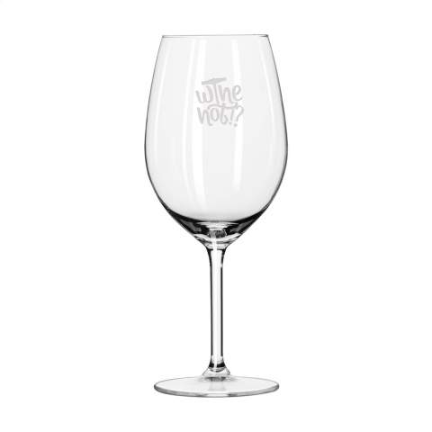 Clear wine glass for serving red wine. Suitable for use in the hospitality industry. Capacity 530 ml.