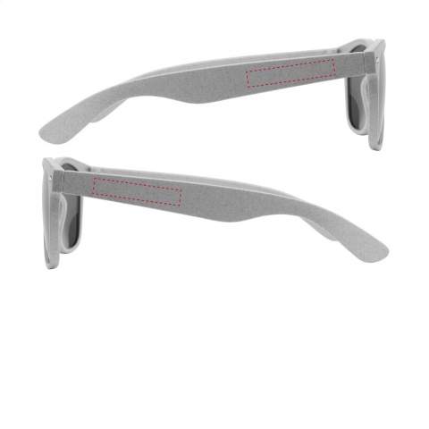Eco-vriendelijke zonnebril. Het frame is gemaakt van biologisch afbreekbare tarwestro-vezels en PP. Met UV 400 bescherming (volgens Europese normen).