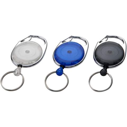 De Gerlos rollerclip is een perfect item voor elk kantoor, beurs, congres of skipiste. De rollerclip is voorzien van een karabijnhaak en dankzij het sterke mechanisme en het 60 cm lange koord kan de bezoeker eenvoudig een badge bevestigen voor snelle weergave en opslag. De Gerlos sleutelhanger is gemaakt van sterk ABS kunststof en is verkrijgbaar in diverse kleuren.   
