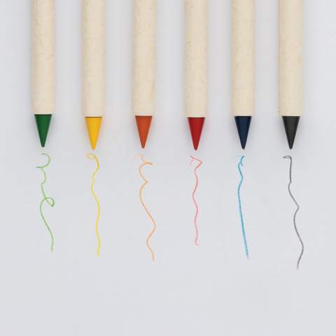 Le set de 6pcs crayons de couleur Infinity Micki est parfait pour tous vos projets créatifs. Ce set comprend six couleurs vibrantes : rouge, jaune, bleu, vert, orange et noir, chacune d'une longueur de 9 cm. Fabriqués à partir de matériaux recyclés à 90 %, ces crayons sont dotés d'une pointe en graphite lisse pour faciliter le coloriage. Le set est livré dans une boîte cadeau réutilisable et emballé dans du papier kraft FSC®. Contrairement aux crayons de couleur traditionnels qui durent environ 200 mètres, ces crayons Infinity Tree-Free écrivent jusqu'à 20 000 mètres. Ils produisent une ligne lisse et peuvent être facilement effacés. Ces crayons sont conçus pour durer plus longtemps, jusqu'à 100 crayons de couleur ordinaires !