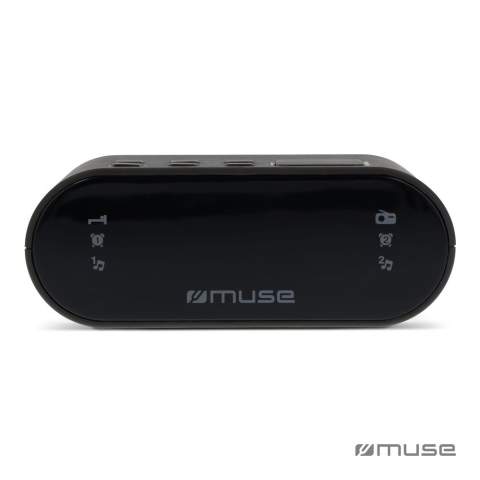 Ein attraktiver, kompakter Wecker mit leicht ablesbarem Display. Lassen Sie sich von Ihrem Lieblingsradiosender oder vom Summer wecken. Funktioniert mit Netzstrom und ist außerdem mit einer praktischen Backup-Funktion (Batterie) ausgestattet. Sollte es zu einem unerwarteten Stromausfall kommen, werden die Einstellungen gespeichert.
