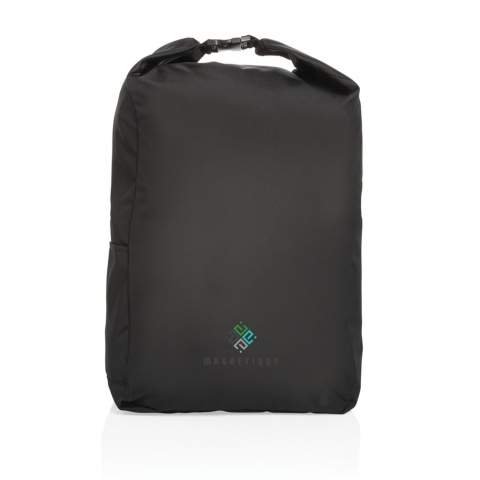 No greenwashing, but telling a true story about sustainability! This Impact 300D RPET rolltop backpack is made with AWARE™ tracer. With AWARE™, the use of genuine recycled fabric materials and water reduction impact claims are guaranteed, by using the AWARE disruptive physical tracer and blockchain technology. Save water and use genuine recycled fabrics. With the focus on water 2% of proceeds of each Impact product sold will be donated to Water.org. Keep it simple and stylish with this rolltop backpack. A perfect size for all your essentials. This backpack has reused 11,6 500ml PETbottles and saved 6,92 litres of water. Water savings are based on figures when compared to conventional fibre. This calculated indication is based on reliable LCA data as published by Textile Exchange in their Material Snapshots 2016.<br /><br />PVC free: true