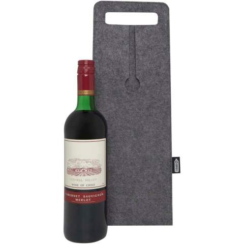 Weinbeutel aus weichem und strapazierfähigem GRS-zertifiziertem, recyceltem Filz mit Griffen zum einfachen Tragen. Kapazität: 75 cl.