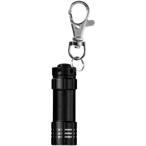 Schlüssellicht mit 3 weißen LEDs und Metall Karabiner. Inkl. Batterien.