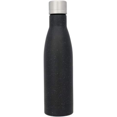 Keep your drinks hot for 12 hours or cold for 48 hours with the Vasa speckled copper vacuum insulated bottle. Double walled and made from stainless steel with vacuum insulation and a copper plated inner wall, which means that your beverage is kept piping hot or ice cold depending on your requirements. The bottle features an on-trend, speckled finish. BPA Free and tested and approved under German Food Safe Legislation (LFGB), and for Phthalates Content under REACH. Volume capacity: 500 ml. Delivered in a gift box.
