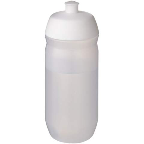 Einwandige Sportflasche mit schraubbarem Klappdeckel. Diese Squeezy-Flasche aus flexiblem MDPE-Kunststoff ist perfekt für den Einsatz beim Sport geeignet. Das Fassungsvermögen beträgt 500 ml. Hergestellt in UK. BPA-frei. EN12875-1 - konform und spülmaschinengeeignet.