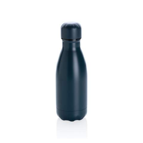 Verhoog uw dagelijkse waterinname met deze unikleur vacuüm geïsoleerde roestvrijstalen fles. De fles houdt gekoelde dranken maximaal 15 uur koud en warme dranken maximaal 5 uur warm. Met een basis die in de meeste bekerhouders past, houdt deze slank uitziende waterfles je overal onderweg gehydrateerd. Met een capaciteit van 260ml ideaal voor kinderen om of in je tas te gooien.<br /><br />HoursHot: 5<br />HoursCold: 15