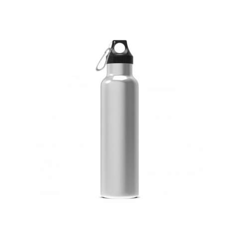 Double walled vacuum insulated drinking bottle. The 100% leak-proof bottle is packed in a gift box. The bottle keeps the drink inside at the right temperature longer, thanks to the vacuum in between the walls. Drinks will stay warm for up to 12 hours and/or cold up to 24 hours. The bottle contains a powder coating for a more premium surface.