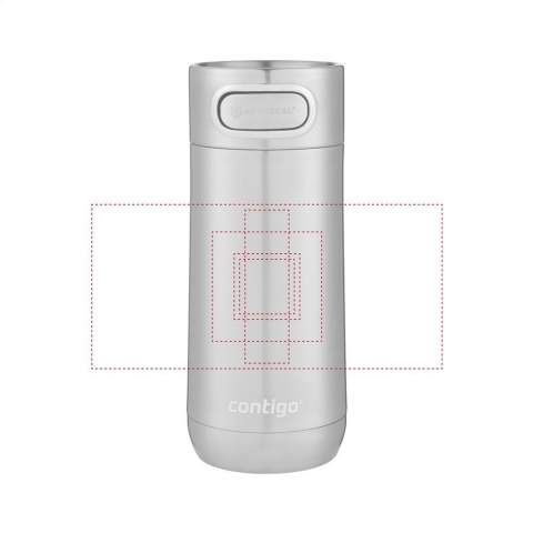 Double-walled, vacuum-insulated stainless steel thermo cup made by Contigo®. With metallic finish. Beautiful straight, timeless design in a perfect size. The lid has a high-quality brushed stainless steel finish all around. The AUTOSEAL® technology with extra safety clasp guarantees a 100% spill- and leak-proof experience. Hot drinks stay hot for up to 5 hours and cool drinks stay cold for up to 12 hours. Easy clean. Capacity 360 ml. STOCK AVAILABILITY: Up to 1000 pcs accessible within 10 working days plus standard lead-time. Subject to availability.   Contigo® The best in quality, design and technology. Immediately recognisable by its sleek and stylish design, strong and solid. The innovative Contigo® water bottles and thermo cups are odourless, tasteless and BPA-free. Comes with a 2-year manufacturer's warranty.