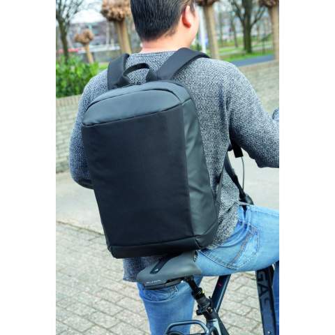 This unisex anti theft backpack’s interior is ingeniously padded to protect all your valuable electronics. Now you can store your 15.6" laptop, tablet, headphones, and more without fear of their being damaged or stolen.  Incorporating RFID protected sleeve pockets and USB side output. PVC free. Registered design®<br /><br />FitsLaptopTabletSizeInches: 15.6<br />PVC free: true