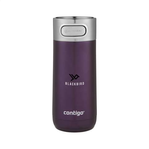 Double-walled, vacuum-insulated stainless steel thermo cup made by Contigo®. With metallic finish. Beautiful straight, timeless design in a perfect size. The lid has a high-quality brushed stainless steel finish all around. The AUTOSEAL® technology with extra safety clasp guarantees a 100% spill- and leak-proof experience. Hot drinks stay hot for up to 5 hours and cool drinks stay cold for up to 12 hours. Easy clean. Capacity 360 ml. STOCK AVAILABILITY: Up to 1000 pcs accessible within 10 working days plus standard lead-time. Subject to availability.   Contigo® The best in quality, design and technology. Immediately recognisable by its sleek and stylish design, strong and solid. The innovative Contigo® water bottles and thermo cups are odourless, tasteless and BPA-free. Comes with a 2-year manufacturer's warranty.