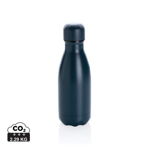 Verhoog uw dagelijkse waterinname met deze unikleur vacuüm geïsoleerde roestvrijstalen fles. De fles houdt gekoelde dranken maximaal 15 uur koud en warme dranken maximaal 5 uur warm. Met een basis die in de meeste bekerhouders past, houdt deze slank uitziende waterfles je overal onderweg gehydrateerd. Met een capaciteit van 260ml ideaal voor kinderen om of in je tas te gooien.<br /><br />HoursHot: 5<br />HoursCold: 15