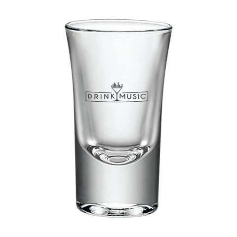 Schnapsglas in klassischem Design mit stabilem Boden. Fassungsvermögen: 34 ml.