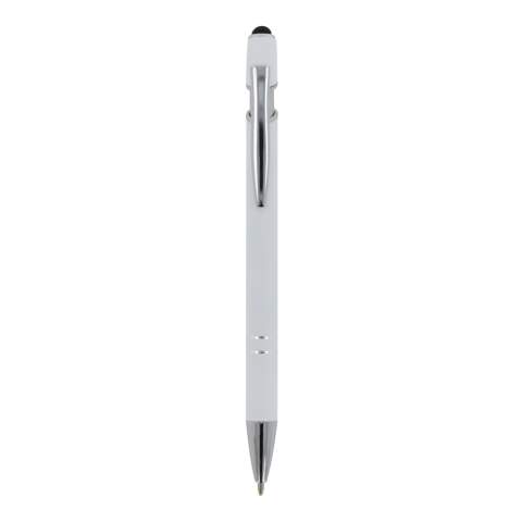Stylo à bille en aluminium avec finition élégante au toucher doux et stylet. Clip en métal solide. Couleur d'écriture : bleu.