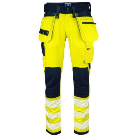 • broek volledig in stretch voor meer comfort en bewegingsvrijheid  <br />• moderne pasvorm: smalle broekspijpen <br />• de zijkanten aan de bovenkant zijn niet in stretch om de broek stabliteit te geven<br />• ventilatie in de taille door geperforeerde tailleband<br />• ruime beenzakken aan beide zijden, telefoonzak met magneetsluiting<br />• linkerzak: beenzak voor gereedschap en pennen<br />• rechterzak: meterzak en zak met mesknoop<br />• kniezakken aan de binnenzijde verstelbaar, versterkt met Cordura® aan de buitenzijde<br />• lus voor badgehouder<br />• spijkerzakken, kniezakken en onderzijde van de broekspijpen zijn versterkt met Cordura®<br />• mogelijkheid om het MOLLE-systeem te bevestigen aan beide zijden<br />• door het contraststiksel los te maken aan de achterzijde van de spijkerzakken, mogelijkheid om de spijkerzakken te verwijderen indien nodig