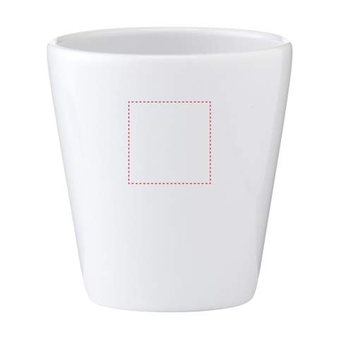 Mug tendance sans anse. Fabriqué en céramique de haute qualité. Convient pour toutes les machines à café. Lavable au lave-vaisselle. Capacité 210 ml. L'impression ne craint pas le lave-vaisselle et est certifiée EN 12875-2.
