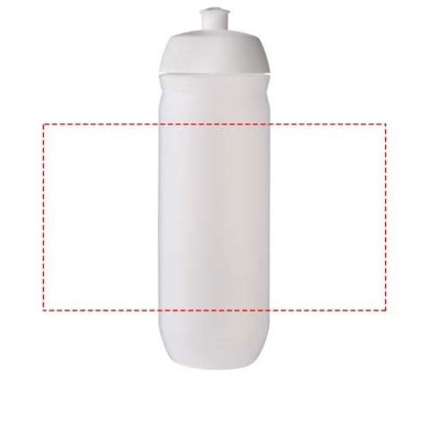 Single-walled sport bottle with a screw-fix pull-up lid. Made from flexible MDPE plastic, this squeezy bottle is perfect for sporting environments. Volume capacity is 750 ml. Made in the UK. BPA-free. EN12875-1 compliant and dishwasher safe.