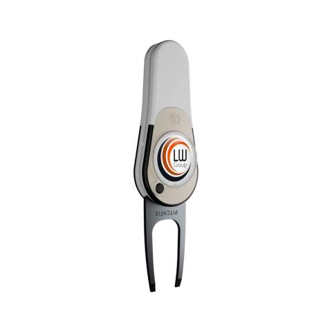 Leichte, automatische klappbare Pitchgabel aus hochwertigem ABS-Kunststoff, inkl. magnetischem Golfballmarker mit Doming
