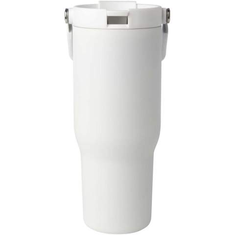 Der Bronx 900 ml Becher ist aus RCS-zertifiziertem Edelstahl gefertigt und verfügt über eine doppelwandige Vakuumkonstruktion mit Kupferisolierung. Der Deckel hat eine Doppelfunktion: einen ausklappbaren Trinkhalm zum bequemen Trinken und eine Flip-Top-Öffnung mit praktischem Klappgriff für den einfachen Transport. Für die meisten Getränkehalter im Auto geeignet. Verpackt in einer Geschenkbox aus Recyclingkarton. 
