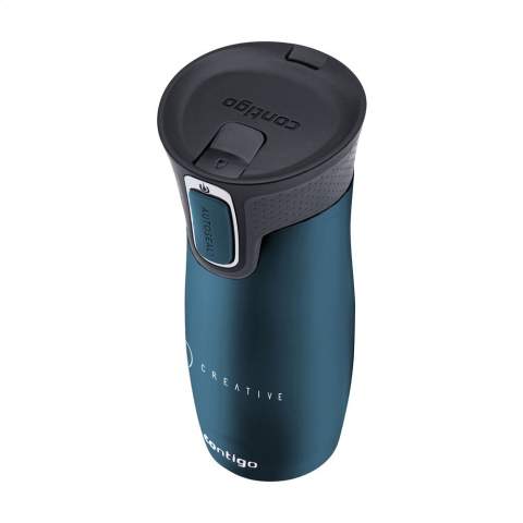 Mug thermos à double paroi isolé sous vide avec paroi intérieure en acier inoxydable. Con technologie AUTOSEAL® (100% étanche) et une fermeture de sécurité supplémentaire. Le trou de boisson se ferme automatiquement après chaque gorgée. La technologie THERMALOCK™ garde les boissons froides jusqu'à 12 heures ou chaudes jusqu'à 5 heures. Couvercle lavable au lave-vaisselle sur l'étagère, corps lavable à la main. Capacité 470 ml.     REMARQUE : jusqu'à 1000 articles disponibles sous 10 jours ouvrés hors marquage, à l exception des réservations.      Contigo : le meilleur de la qualité, du design et de la technologie. Immédiatement reconnaissable par son design élégant et solide. Les bouteilles d'eau, thermos et infuseurs Contigo® sont sans odeur, sans goût et sans BPA. Livré avec une garantie de 2 ans.