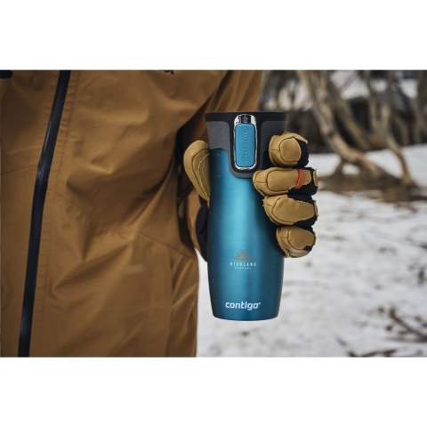 Mug thermos à double paroi isolé sous vide avec paroi intérieure en acier inoxydable. Con technologie AUTOSEAL® (100% étanche) et une fermeture de sécurité supplémentaire. Le trou de boisson se ferme automatiquement après chaque gorgée. La technologie THERMALOCK™ garde les boissons froides jusqu'à 12 heures ou chaudes jusqu'à 5 heures. Couvercle lavable au lave-vaisselle sur l'étagère, corps lavable à la main. Capacité 470 ml.     REMARQUE : jusqu'à 1000 articles disponibles sous 10 jours ouvrés hors marquage, à l exception des réservations.      Contigo : le meilleur de la qualité, du design et de la technologie. Immédiatement reconnaissable par son design élégant et solide. Les bouteilles d'eau, thermos et infuseurs Contigo® sont sans odeur, sans goût et sans BPA. Livré avec une garantie de 2 ans.