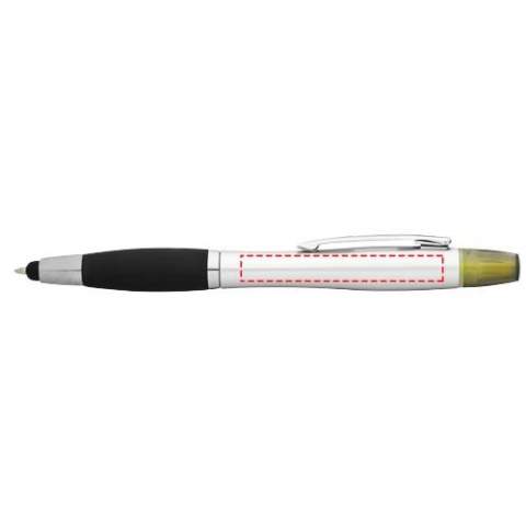 Kugelschreiber mit Drehmechanismus mit Marker und Softtouch Griff.
