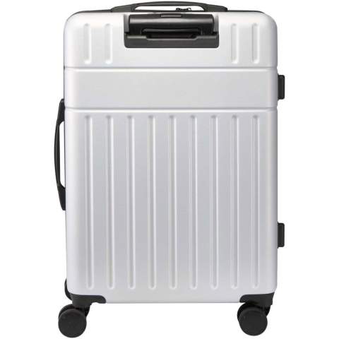 Constructed from impact-resistant recycled plastic with an RPET lining, the Rover 24" expandable trolley is designed for modern explorers who value durability and smart design. Offering a generous 70L capacity with expandable storage for those just-in-case extras, it’s ideal for longer journeys. This GRS certified trolley (including certified printing) features a double-tube aluminium frame and 360-degree 4-wheel spinner system for effortless mobility. An integrated TSA combination lock provides added security, while the easy-grab handle ensures comfort on the move. Inside, compression straps and zipped compartments keep your belongings neatly organised throughout your trip.