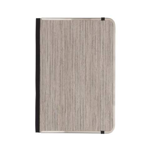The Treeline A5 notebook is a sophisticated choice for jotting down all your notes. The notebook features a metal binding, and elastic band and has a luxury FSC® wooden cover. Inside you will find 80 sheets (160 pages) with 80gsm lined white paper. Packaged in FSC® mix kraft sleeve. This notebook is a stylish choice for all your writing needs.<br /><br />NotebookFormat: A5<br />NumberOfPages: 160<br />PaperRulingLayout: Lined pages