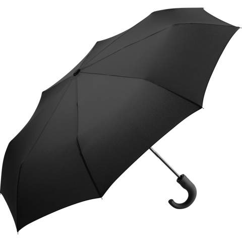 Classic automatic open/close pocket umbrella with elegant crook handle Convenient automatic function for quick opening and closing, highquality windproof system for maximum frame flexibility in stormy conditions, Soft-Touch crook handle with push-button