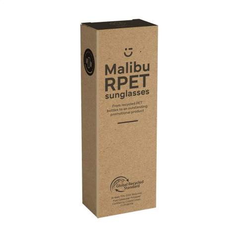 WoW! RPET sunglasses. The frame is 100% recycled from PET bottles. Offer UV400  protection (according to European standards). Each item is supplied in an individual brown cardboard box.