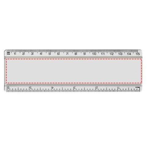 Paper insert plastic ruler with both markings in inches and centimetres.