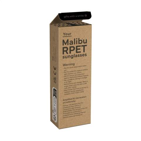 WoW! RPET sunglasses. The frame is 100% recycled from PET bottles. Offer UV400  protection (according to European standards). Each item is supplied in an individual brown cardboard box.