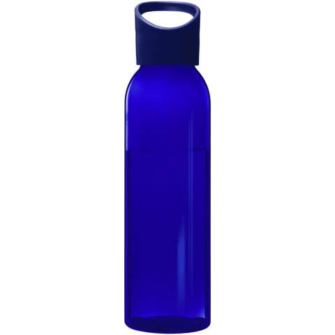 The clear Sky water bottle is made of Eastman Tritan™ making this bottle BPA-free, light, durable and impact-resistant. The bottle is single-walled and holds 650 ml of liquid, and it fits in the side pocket of most backpacks, as well as in most car cup holders. The twist-on lid ensures easy opening and closing, and has a built-in carrying handle. 